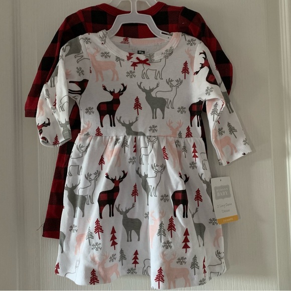 Hudson Baby Other - New winter holdiay 2 pack of hudson baby long sleeved dresses